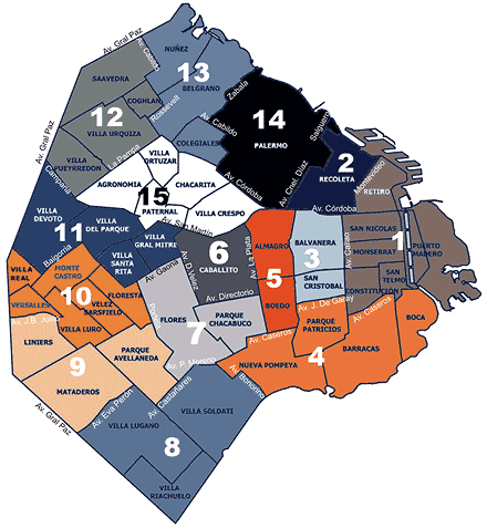 mapa comunas porteñas