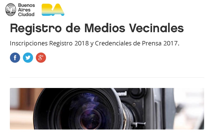 Registro de Medios Vecinales Registro de Medios Vecinales